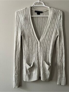 Ralph Lauren Black Label Women’s Metallic Button Front Cardigan Size Small